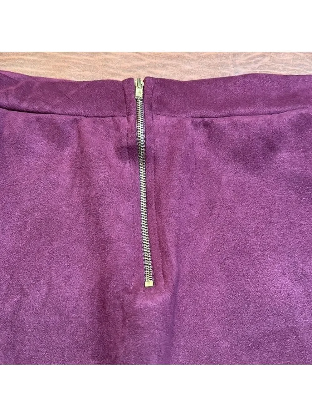 CHARLOTTE RUSSE Wine Colored Faux Suede Skirt Size M